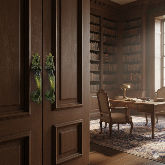 Angle 8 Inches Antique Exclusive Brass Door Pull Handles Angle Design Brass Hand