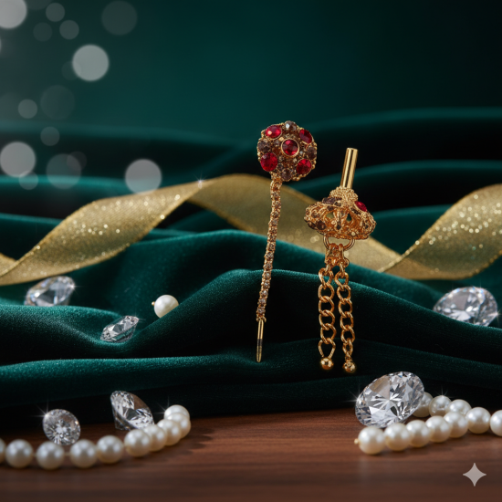 Novelika Latest Stylish Golden Tone Traditional Chandelier Earring set for Women Girls - ER4005 Novelika Latest Stylish Golden Tone Traditional Chandelier Earring set for Women Girls - ER4005