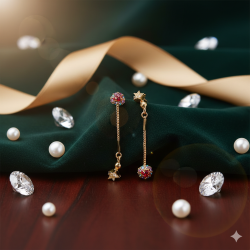 Novelika Latest Stylish Golden Tone Traditional Chandelier Earring set for Women Girls - ER3011
