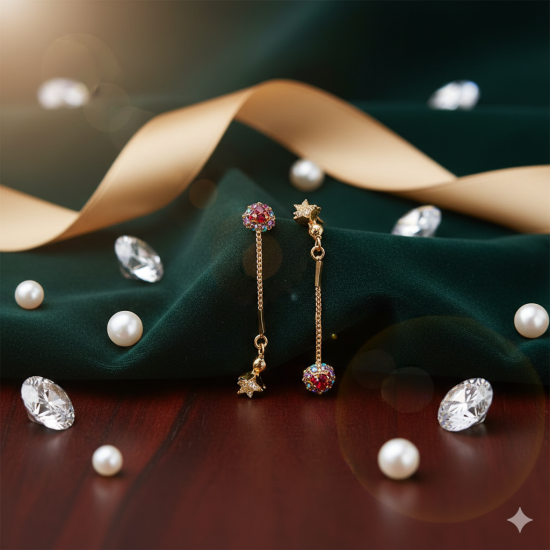 Novelika Latest Stylish Golden Tone Traditional Chandelier Earring set for Women Girls - ER3011
