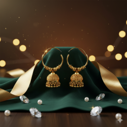 Novelika Latest Stylish Golden Tone Traditional Jhumka Earring set for Women Girls - ER2050