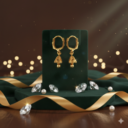 Novelika Latest Stylish Golden Tone Traditional Jhumka Earring set for Women Girls - ER2055