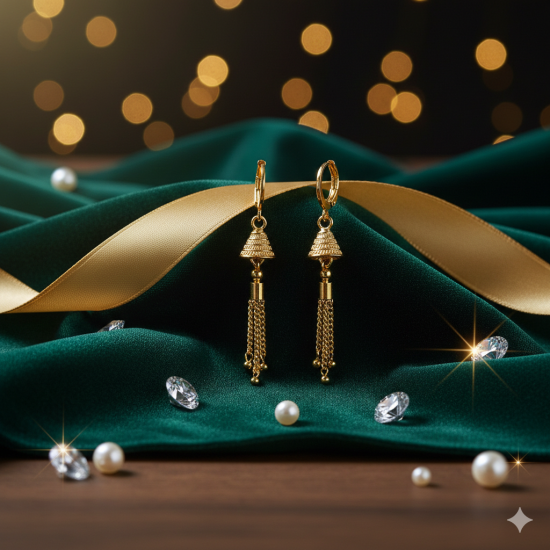 Novelika Latest Stylish Golden Tone Traditional Huggie Earring set for Women Girls - ER2047 Novelika Latest Stylish Golden Tone Traditional Huggie Earring set for Women Girls - ER2047