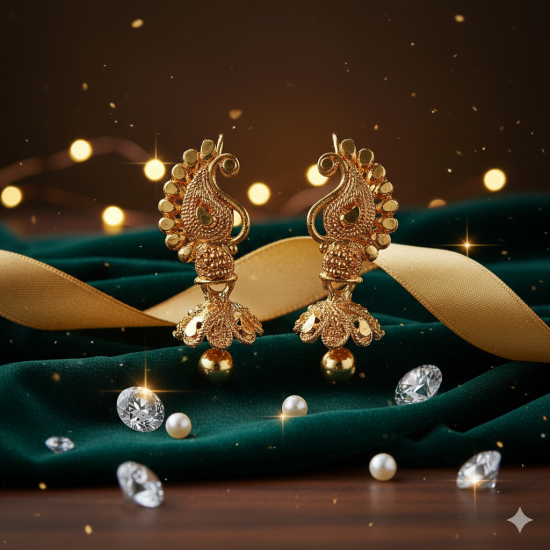 Novelika Latest Stylish Golden Tone Traditional Earring set for Women Girls - ER6014