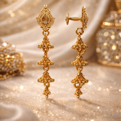 Novelika Latest Stylish Golden Tone Traditional Chandelier Earring set for Women Girls - ER5028