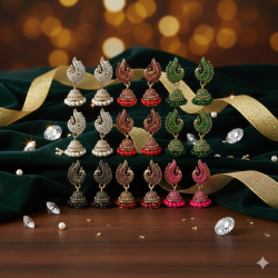 Novelika Latest Stylish Golden Tone Traditional Dangle Earring set for Women Girls - ER11007