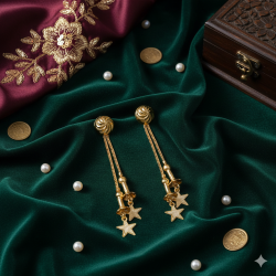 Novelika Latest Stylish Golden Tone Traditional Chandelier Earring set for Women Girls - ER1038