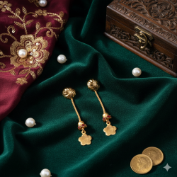 Novelika Latest Stylish Golden Tone Traditional Chandelier Earring set for Women Girls - ER1039