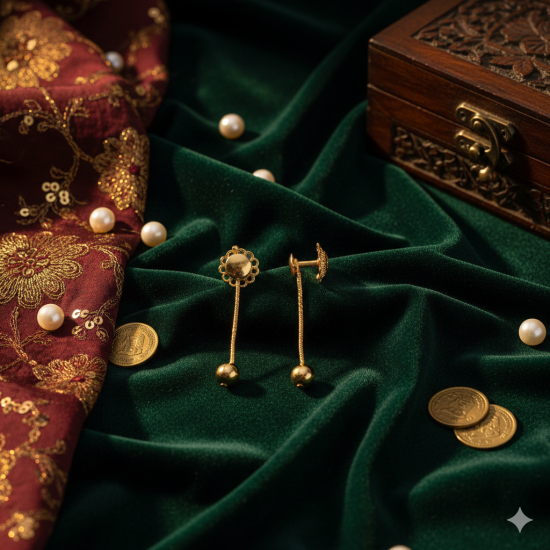 Novelika Latest Stylish Golden Tone Traditional Chandelier Earring set for Women Girls - ER1033