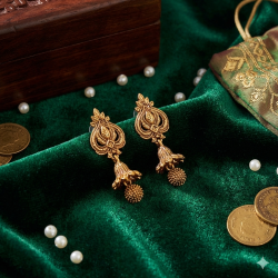 Novelika Latest Stylish Golden Tone Traditional Chandelier Earring set for Women Girls - ER11023