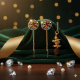 Novelika Latest Stylish Golden Tone Traditional Chandelier Earring set for Women Girls - ER5001