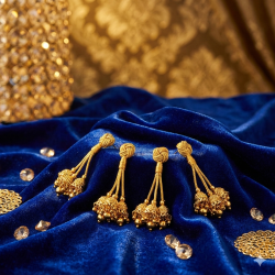 Gold Color Traditional Jhumka Earring - Perfect For Daily Use, Weddings & Festive Occasions - Set Of 5