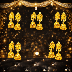 Gold Jhumki Earrings - Perfect for Daily Use, Weddings & Festive Occasions - Set OF 5