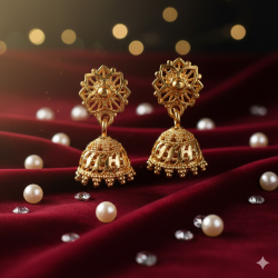 Novelika Latest Stylish Golden Tone Traditional Jhumka Earring set for Women Girls - ER6013