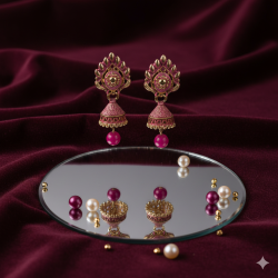 Novelika Latest Stylish Golden Tone Traditional Jhumka Earring set for Women Girls - ER7003