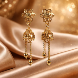 Novelika Latest Stylish Golden Tone Traditional Jhumka Earring set for Women Girls - ER6015