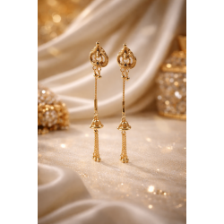 Novelika Latest Stylish Golden Tone Traditional Chandelier Earring set for Women Girls - ER3010