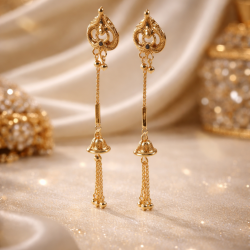 Novelika Latest Stylish Golden Tone Traditional Chandelier Earring set for Women Girls - ER3010