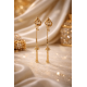 Novelika Latest Stylish Golden Tone Traditional Chandelier Earring set for Women Girls - ER3010