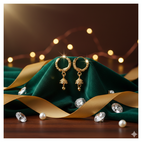 Novelika Latest Stylish Golden Tone Traditional Jhumka Earring set for Women Girls - ER2049