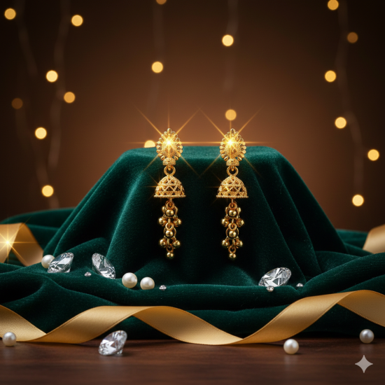 Novelika Latest Stylish Golden Tone Traditional Jhumka Earring set for Women Girls - ER5027 Novelika Latest Stylish Golden Tone Traditional Jhumka Earring set for Women Girls - ER5027