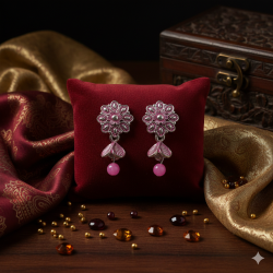 Novelika Latest Stylish Traditional Pink Earring set for Women Girls - ER110029