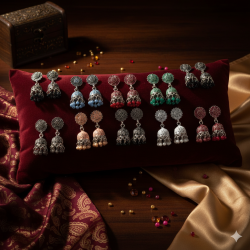 Novelika Latest Stylish Traditional Jhumka Earring set for Women Girls Set Of 12 - ER11021