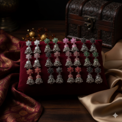 Novelika Latest Stylish Traditional Jhumka Earring set Of 12 for Women Girls - ER1109