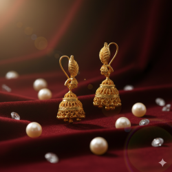 Novelika Latest Stylish Golden Tone Traditional Jhumka Earring set for Women Girls - ER6002