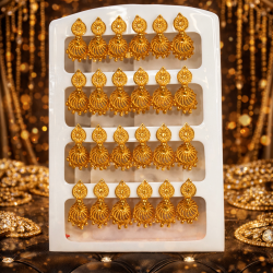 Latest Stylish Traditional Trendy Jhumka – Gold Color Pairs (Pack of 11) | Alloy Jhumka for Women & Girls