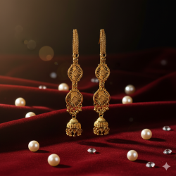 Novelika Latest Stylish Golden Tone Traditional Jhumka Earring set for Women Girls - ER6003