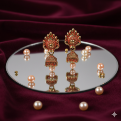 Novelika Latest Stylish Golden Tone Traditional Jhumka Earring set for Women Girls - ER7005