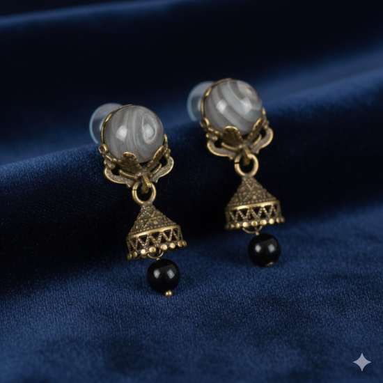 Novelika Latest Stylish Golden Tone Traditional Jhumka Earring set for Women Girls - ER7006 Novelika Latest Stylish Golden Tone Traditional Jhumka Earring set for Women Girls - ER7006