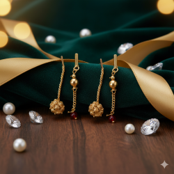 Novelika Latest Stylish Golden Tone Traditional Chandelier Earring set for Women Girls - ER3015