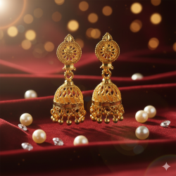 Novelika Latest Stylish Golden Tone Traditional Jhumka Earring set for Women Girls - ER6011