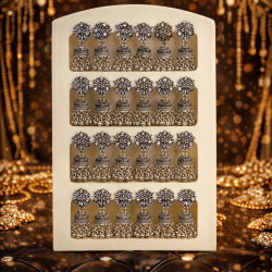 Latest Stylish Traditional Trendy Jhumka – Silver Color Pairs (Pack of 12) | Alloy Jhumka for Women & Girls