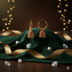 Novelika Latest Stylish Golden Tone Traditional Jhumka Earring set for Women Girls - ER2048