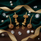 Novelika Latest Stylish Golden Tone Traditional Chandelier Earring set for Women Girls - ER3005