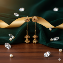 Novelika Latest Stylish Golden Tone Traditional Chandelier Earring set for Women Girls - ER3007