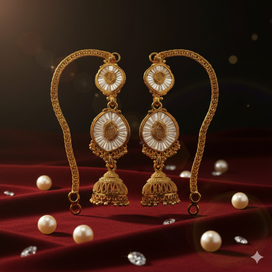 Novelika Latest Stylish Golden Tone Traditional Jhumka Earring set for Women Girls - ER6003 Novelika Latest Stylish Golden Tone Traditional Jhumka Earring set for Women Girls - ER6003