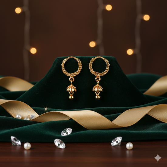 Novelika Latest Stylish Golden Tone Traditional Jhumka Earring set for Women Girls - ER2049