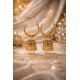Novelika Latest Stylish Golden Tone Traditional Jhumka Earring set for Women Girls - 77ER3001