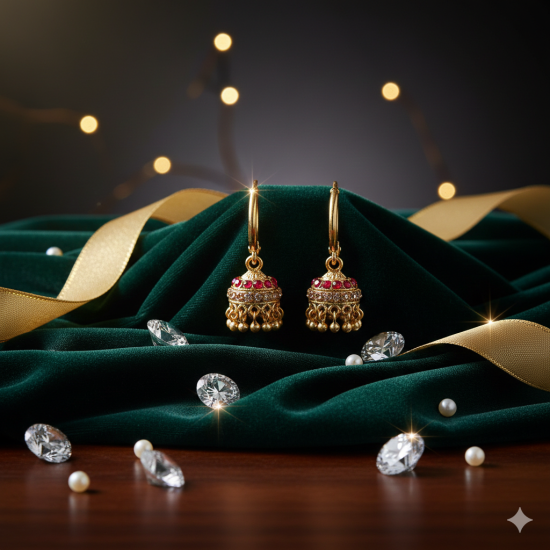 Novelika Latest Stylish Golden Tone Traditional Jhumka Earring set for Women Girls - ER2048 Novelika Latest Stylish Golden Tone Traditional Jhumka Earring set for Women Girls - ER2048