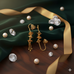 Novelika Latest Stylish Golden Tone Traditional Chandelier Earring set for Women Girls - ER2056