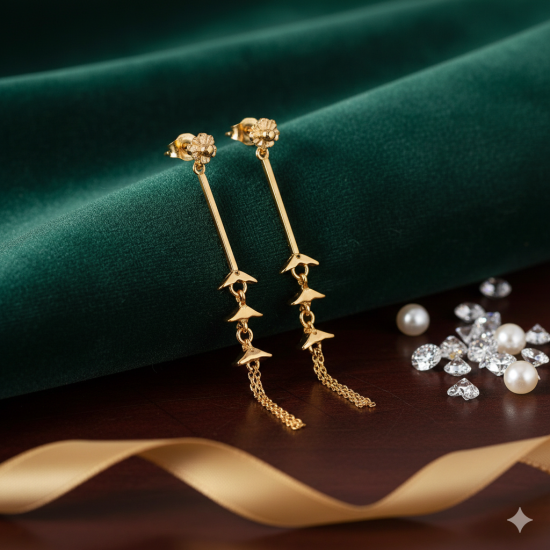 Novelika Latest Stylish Golden Tone Traditional Chandelier Earring set for Women Girls - ER2056