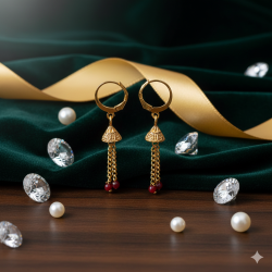 Novelika Latest Stylish Golden Tone Traditional Chandelier Earring set for Women Girls - ER2058