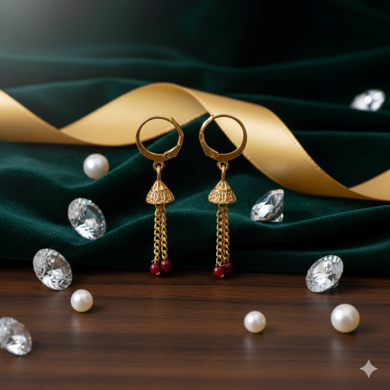 Novelika Latest Stylish Golden Tone Traditional Chandelier Earring set for Women Girls - ER2058