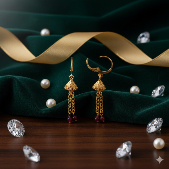 Novelika Latest Stylish Golden Tone Traditional Chandelier Earring set for Women Girls - ER2058