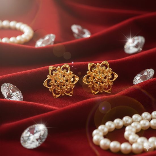 Novelika Latest Stylish Golden Tone Traditional Pandora Earring set for Women Girls - ER1021