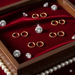 Golden Hoop Mini Earrings Baali set For Girls & Women's - 6 Pairs